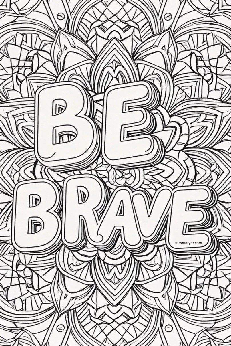 10 Inspirational Coloring Pages to Spark Joy and Mindfulness "Quote 5"