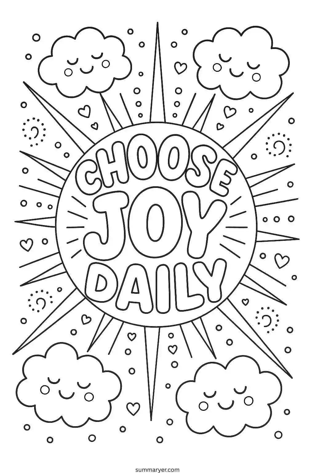 Inspirational Coloring Sheets: A Gentle Path to Daily Positivity "Quote 3"