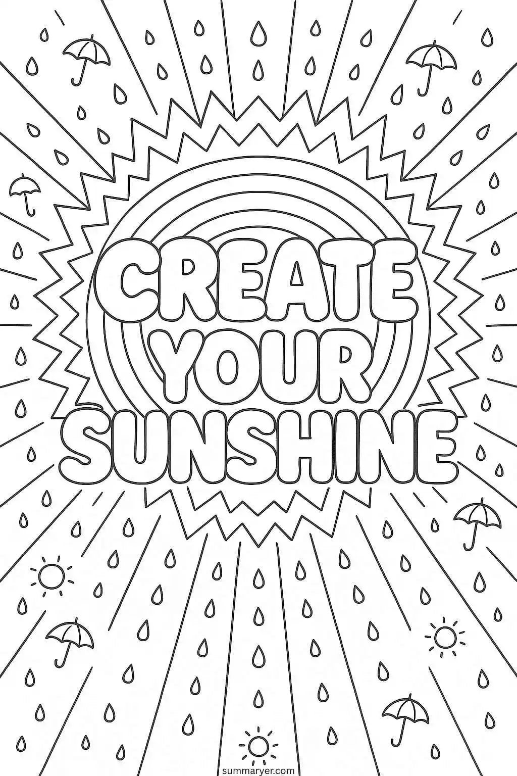 Inspirational Coloring Sheets: A Gentle Path to Daily Positivity "Quote 5"