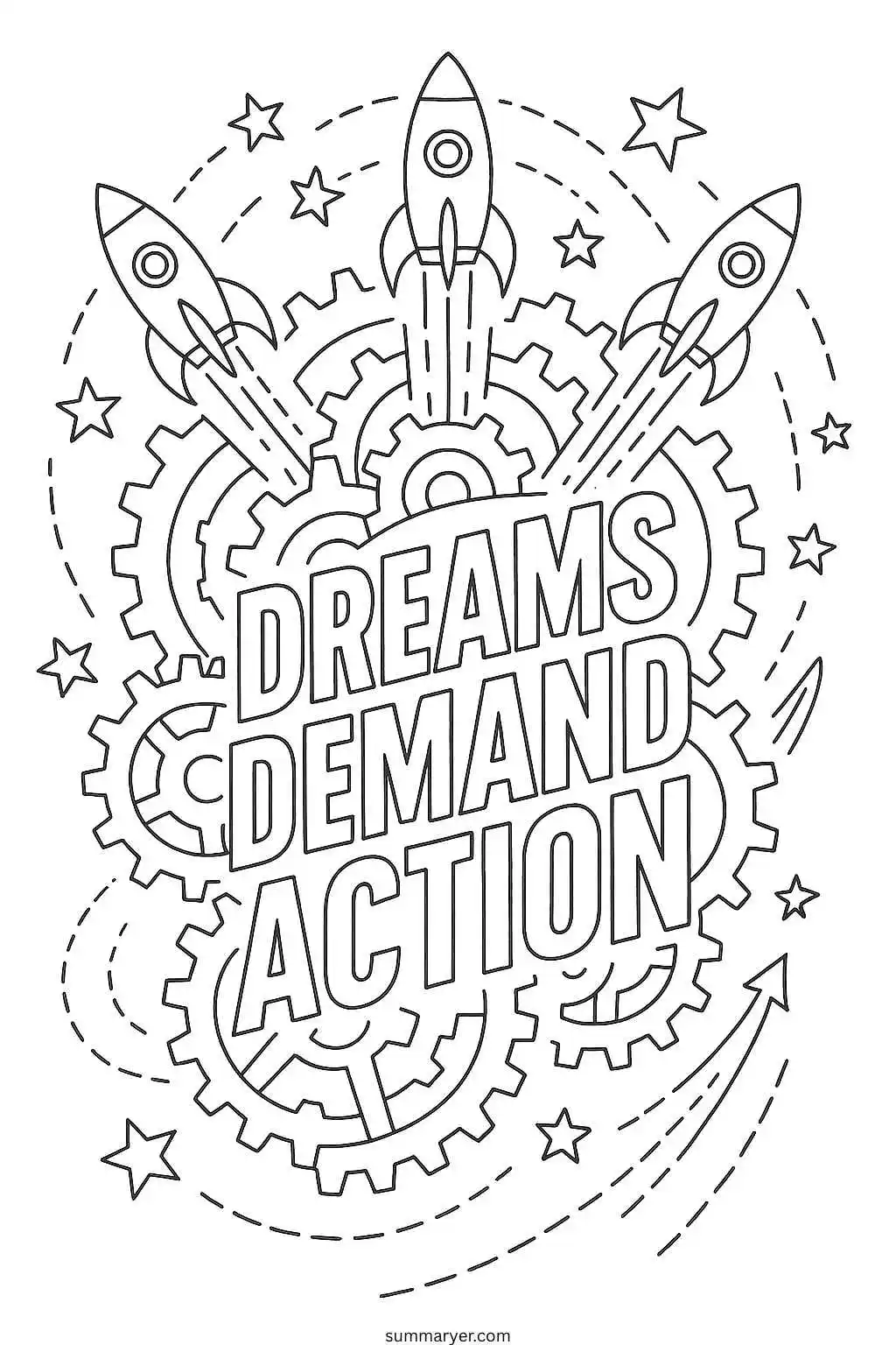Inspirational Coloring Sheets: A Gentle Path to Daily Positivity "Quote 8"