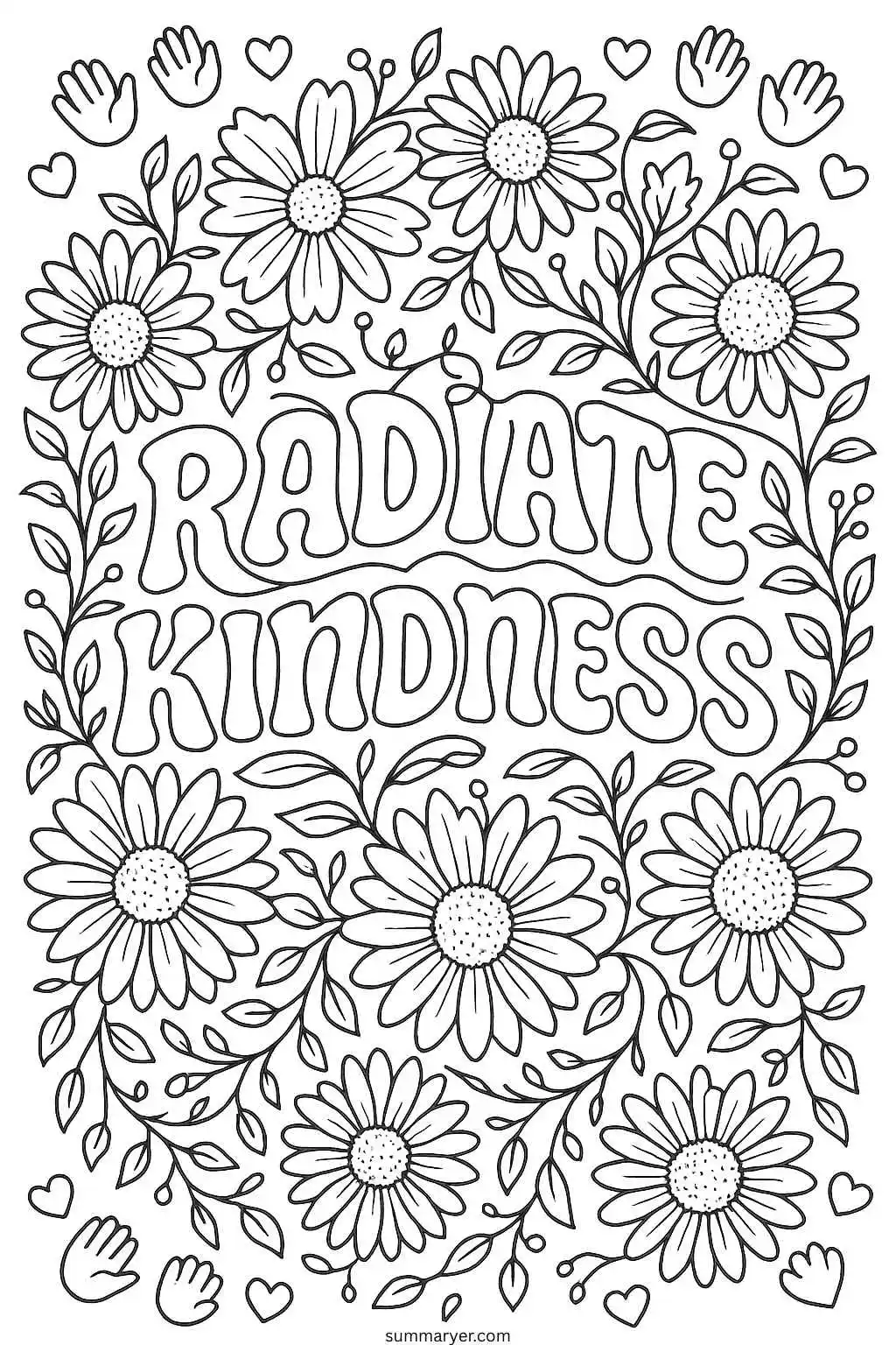 Inspirational Coloring Sheets: A Gentle Path to Daily Positivity "Quote 9"
