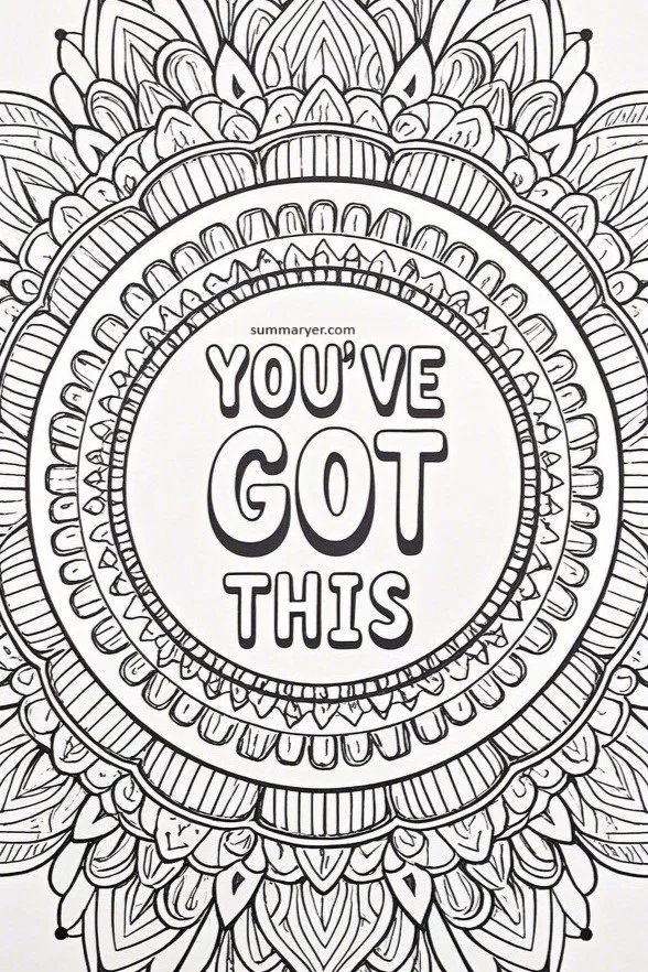 10 Inspirational Coloring Page Ideas to Brighten Your Day "Quote 1"