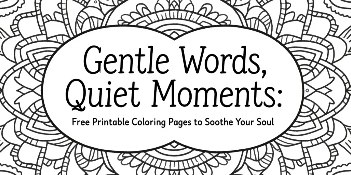 🌿 Gentle Words, Quiet Moments: Free Printable Coloring Pages to Soothe Your Soul 🎨💕