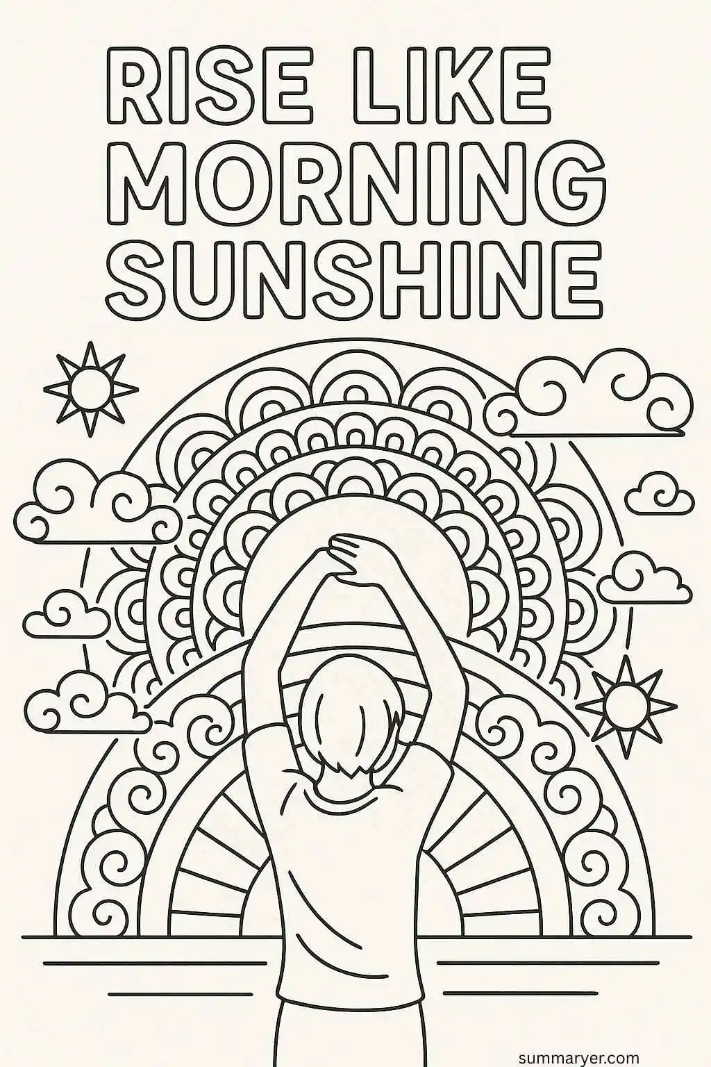 Inspirational Coloring Sheets: 10 Uplifting Pages to Boost Creativity and Calm "Quote 4"