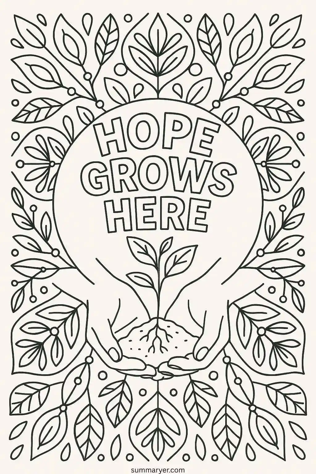 Inspirational Coloring Sheets: 10 Uplifting Pages to Boost Creativity and Calm "Quote 7"