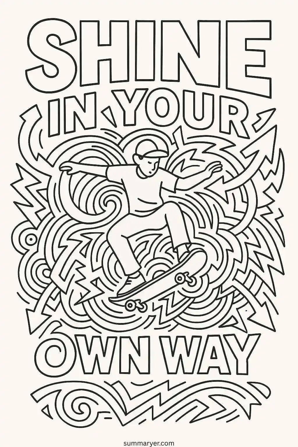 Inspirational Coloring Sheets: 10 Uplifting Pages to Boost Creativity and Calm "Quote 8"