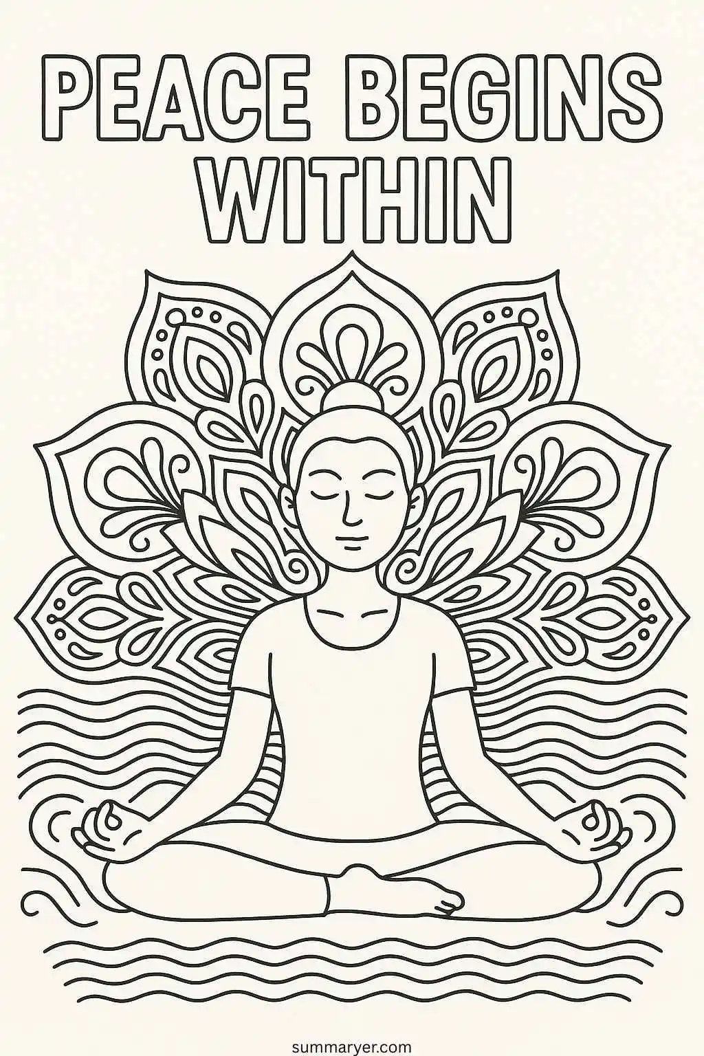 Inspirational Coloring Sheets: 10 Uplifting Pages to Boost Creativity and Calm "Quote 9"