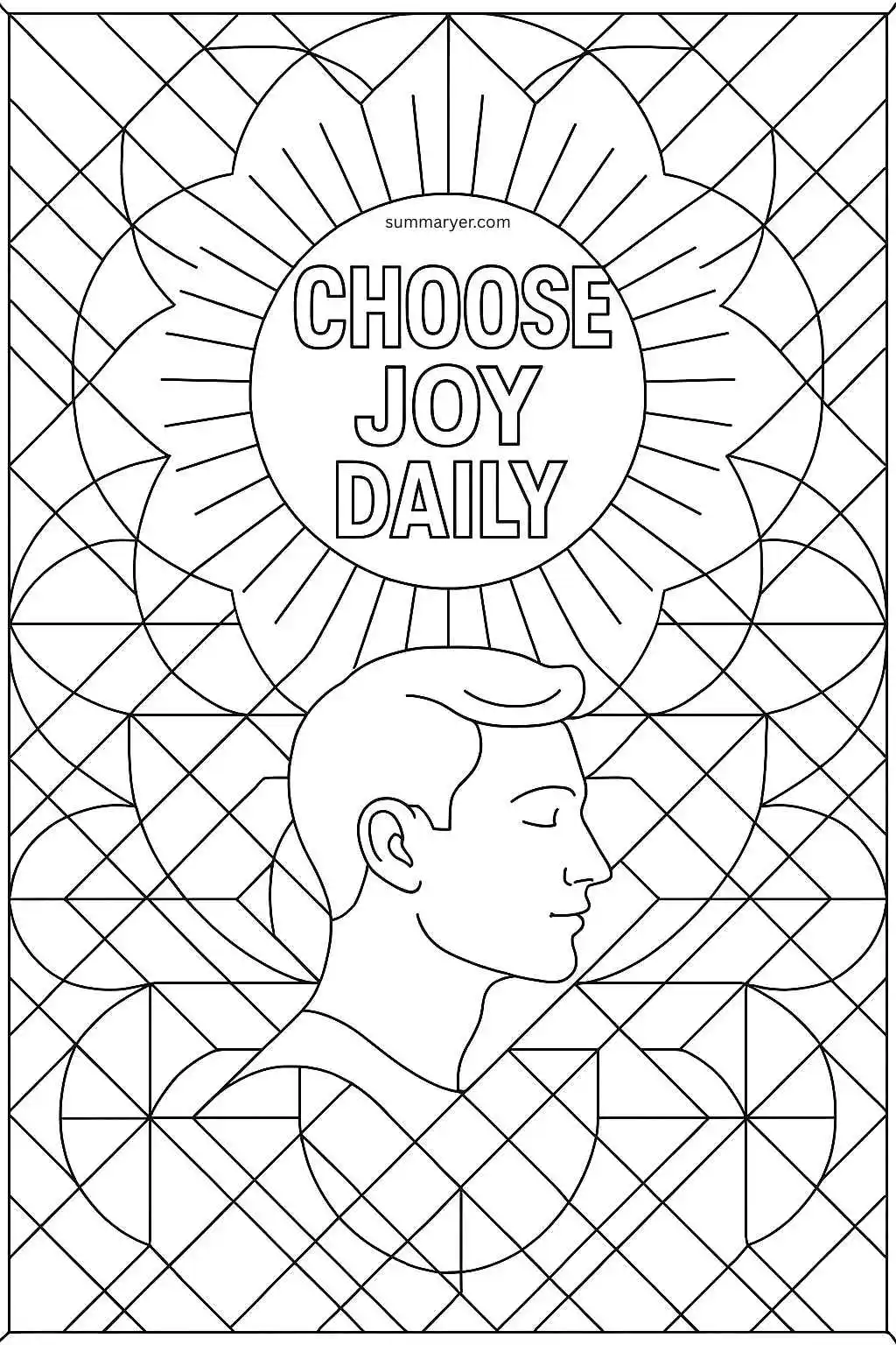 Inspirational Coloring Sheets: 10 Uplifting Quote Portrait Pages to Spark Joy & Creativity "Quote 2"