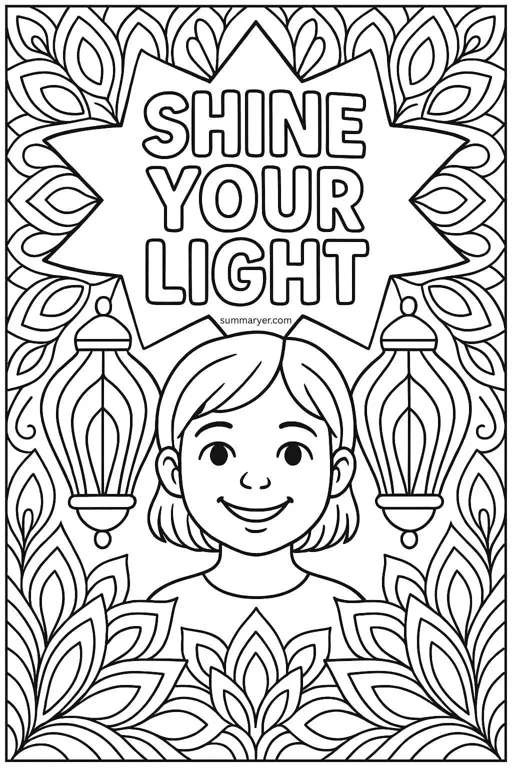 Inspirational Coloring Sheets: 10 Uplifting Quote Portrait Pages to Spark Joy & Creativity "Quote 3"