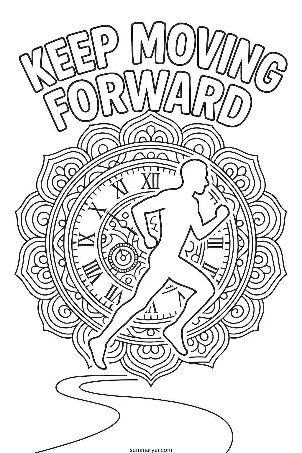 Inspirational Coloring Sheets: 10 Uplifting Quote Portrait Pages to Spark Joy & Creativity "Quote 5"