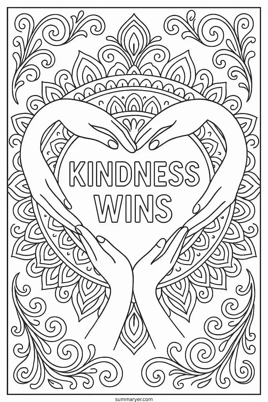 Inspirational Coloring Sheets: 10 Uplifting Quote Portrait Pages to Spark Joy & Creativity "Quote 6"