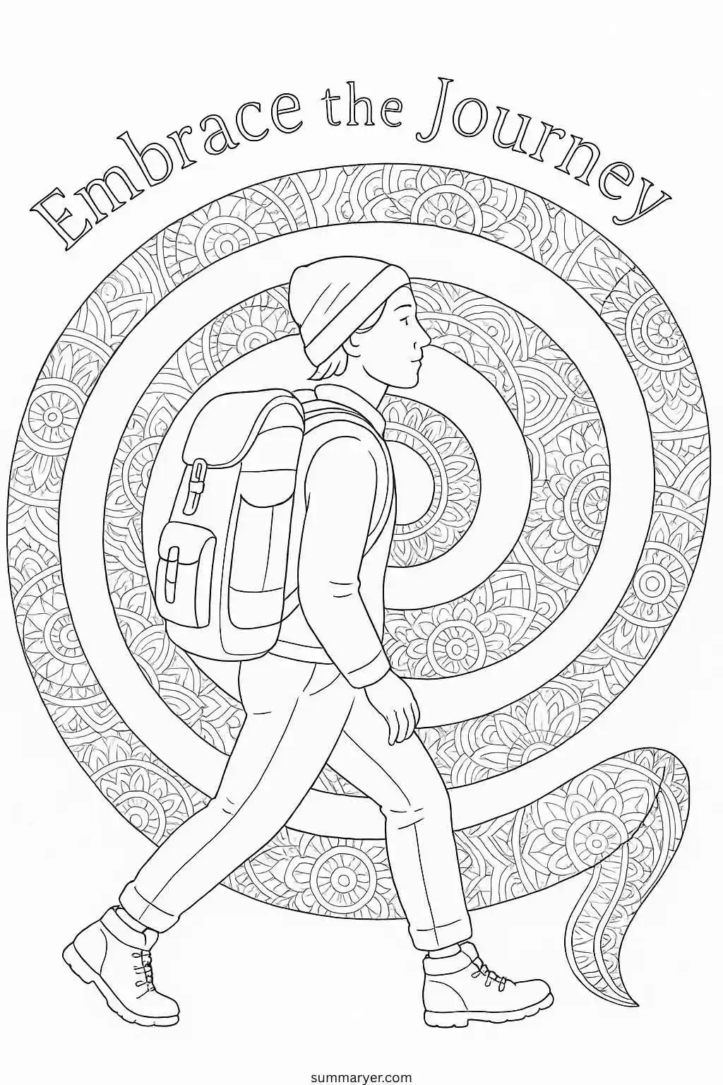 Inspirational Coloring Sheets: 10 Uplifting Quote Portrait Pages to Spark Joy & Creativity "Quote 9"