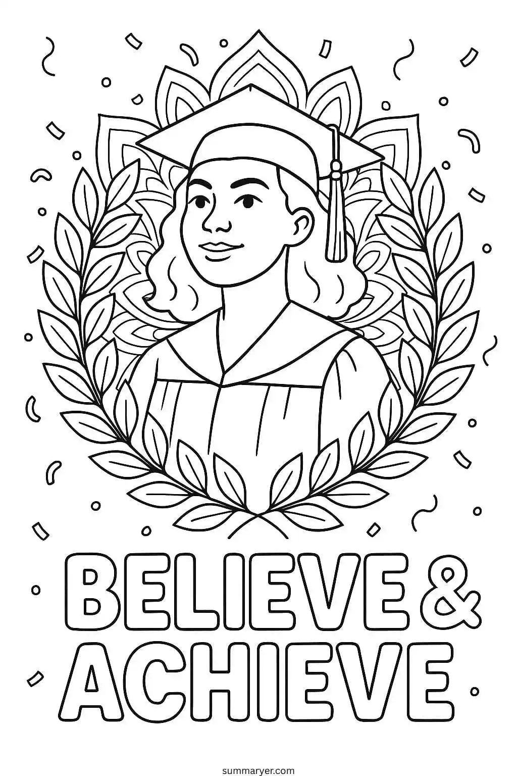 Inspirational Coloring Sheets: 10 Uplifting Quote Portrait Pages to Spark Joy & Creativity "Quote 10"