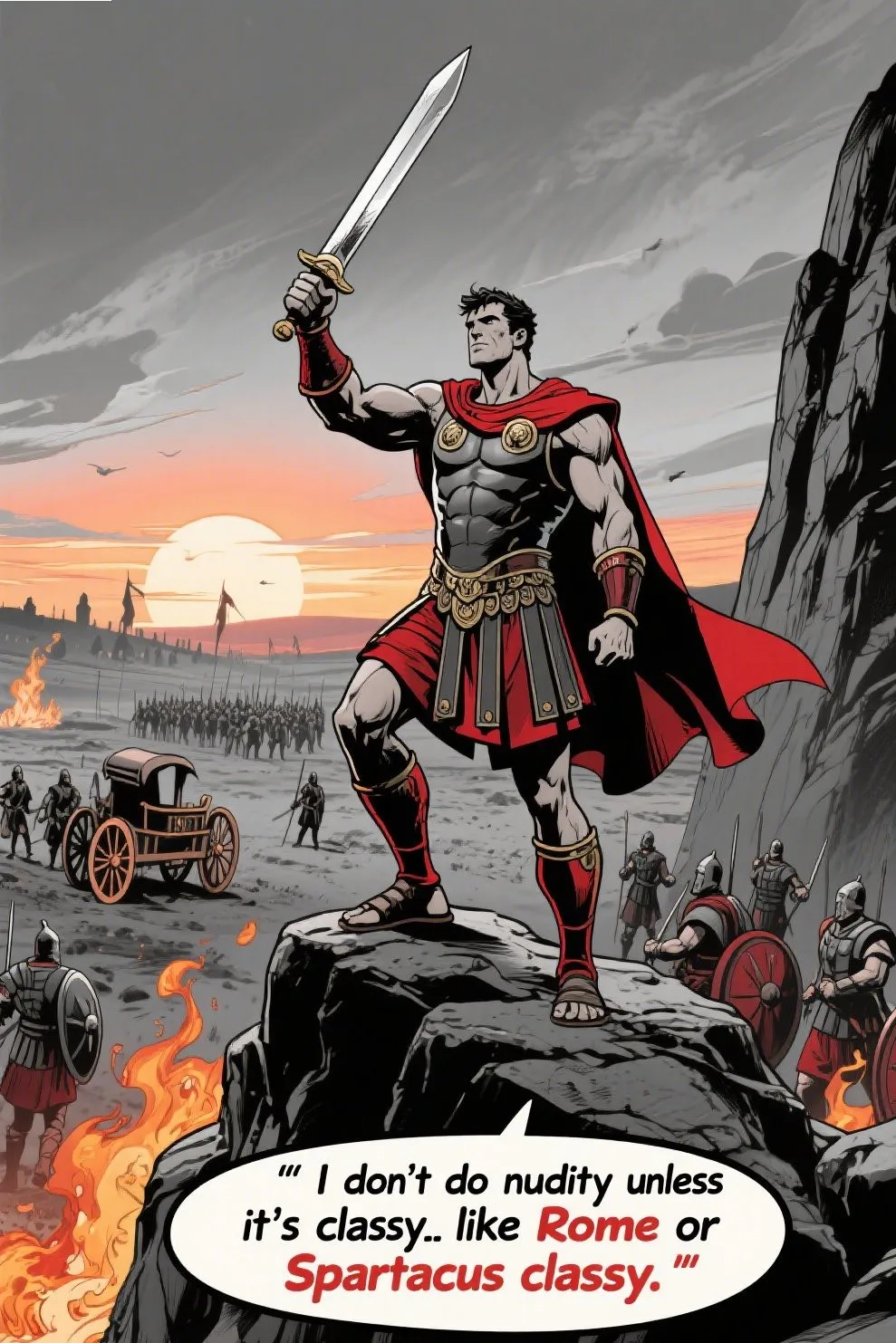 3. “I don’t do nudity unless it’s classy… like Rome or Spartacus classy.”