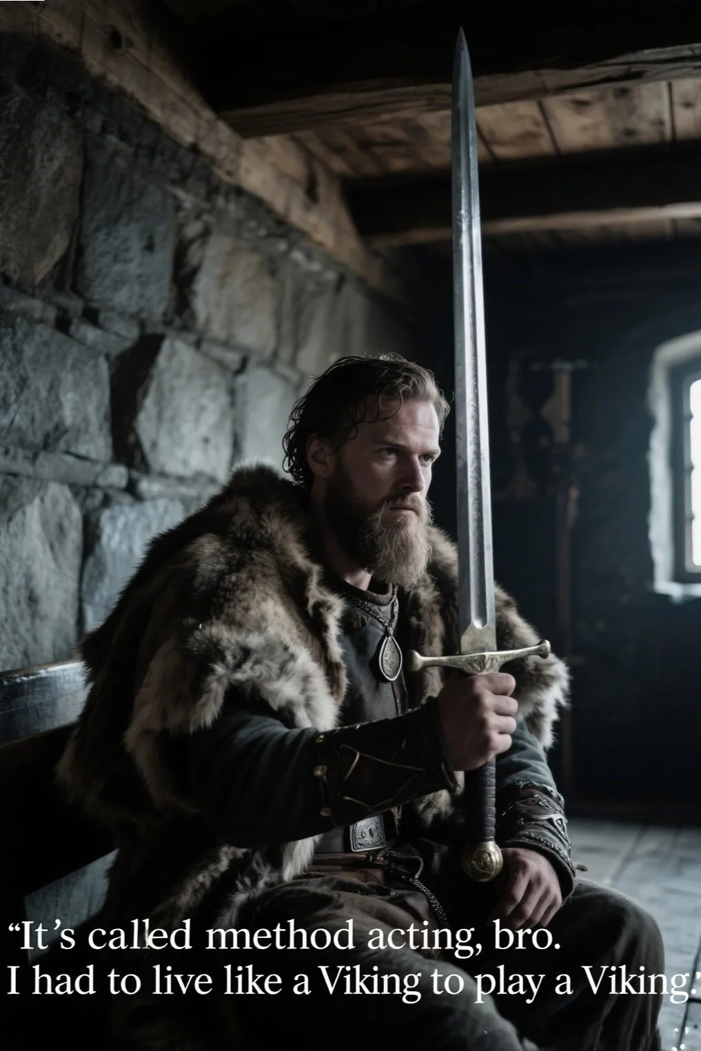5. “It’s called method acting, bro. I had to live like a Viking to play a Viking.”