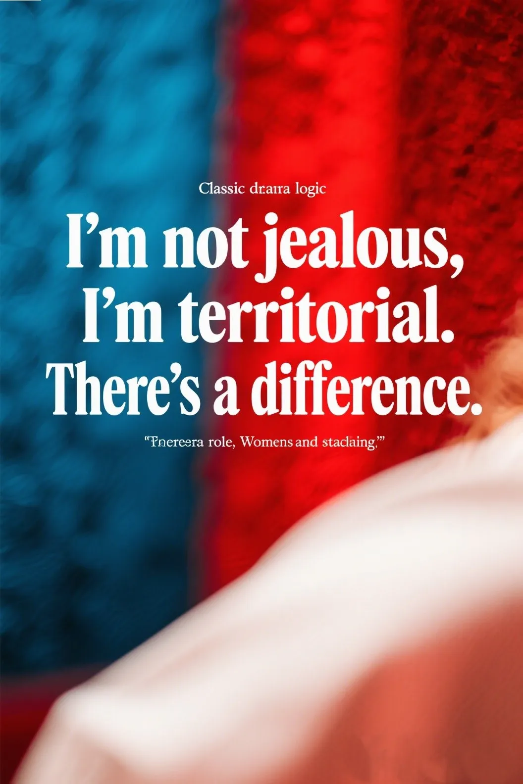 6. “I’m not jealous, I’m territorial. There’s a difference.”