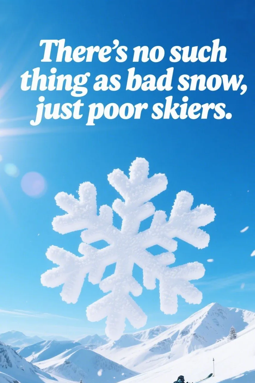 2. “There’s no such thing as bad snow, just poor skiers.” – Anonymous