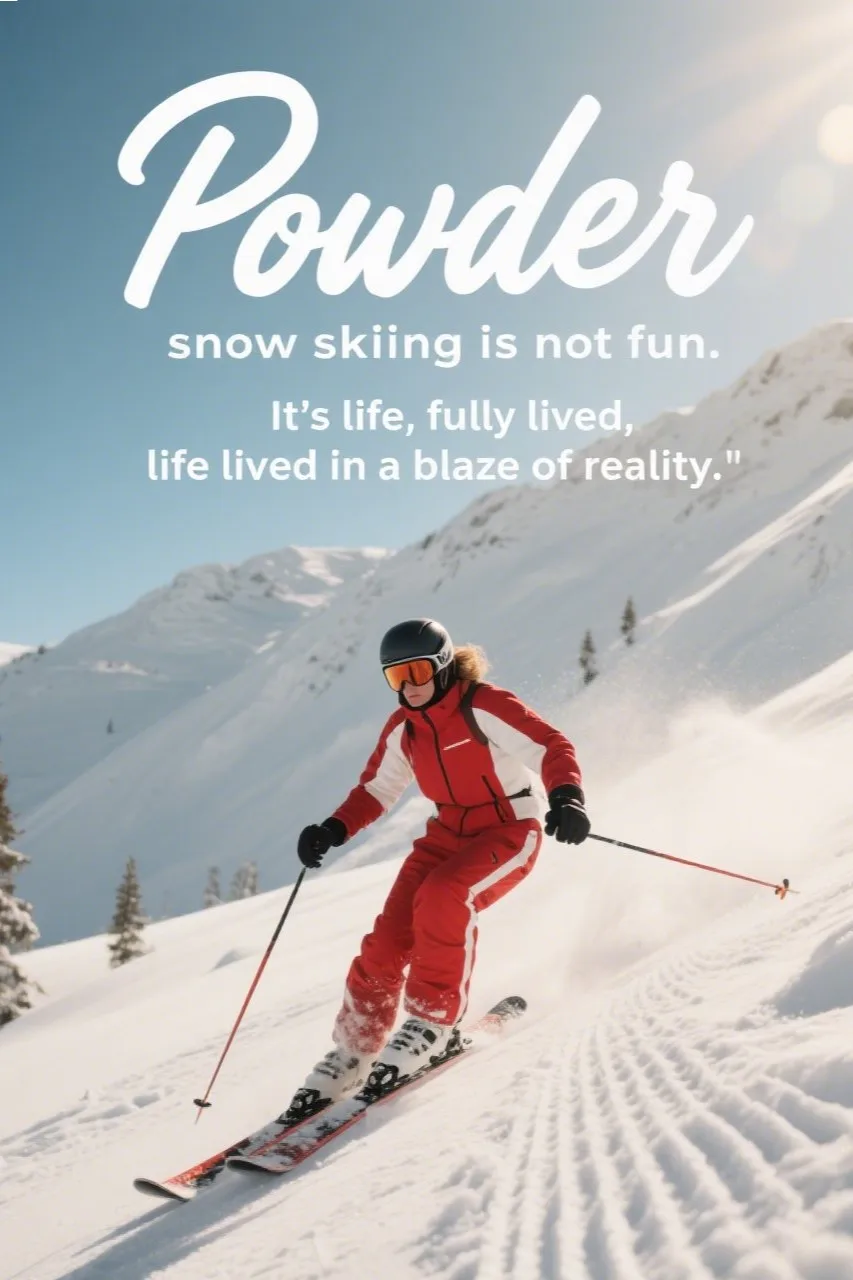 6. “Powder snow skiing is not fun. It’s life, fully lived, life lived in a blaze of reality.” – Dolores LaChapelle