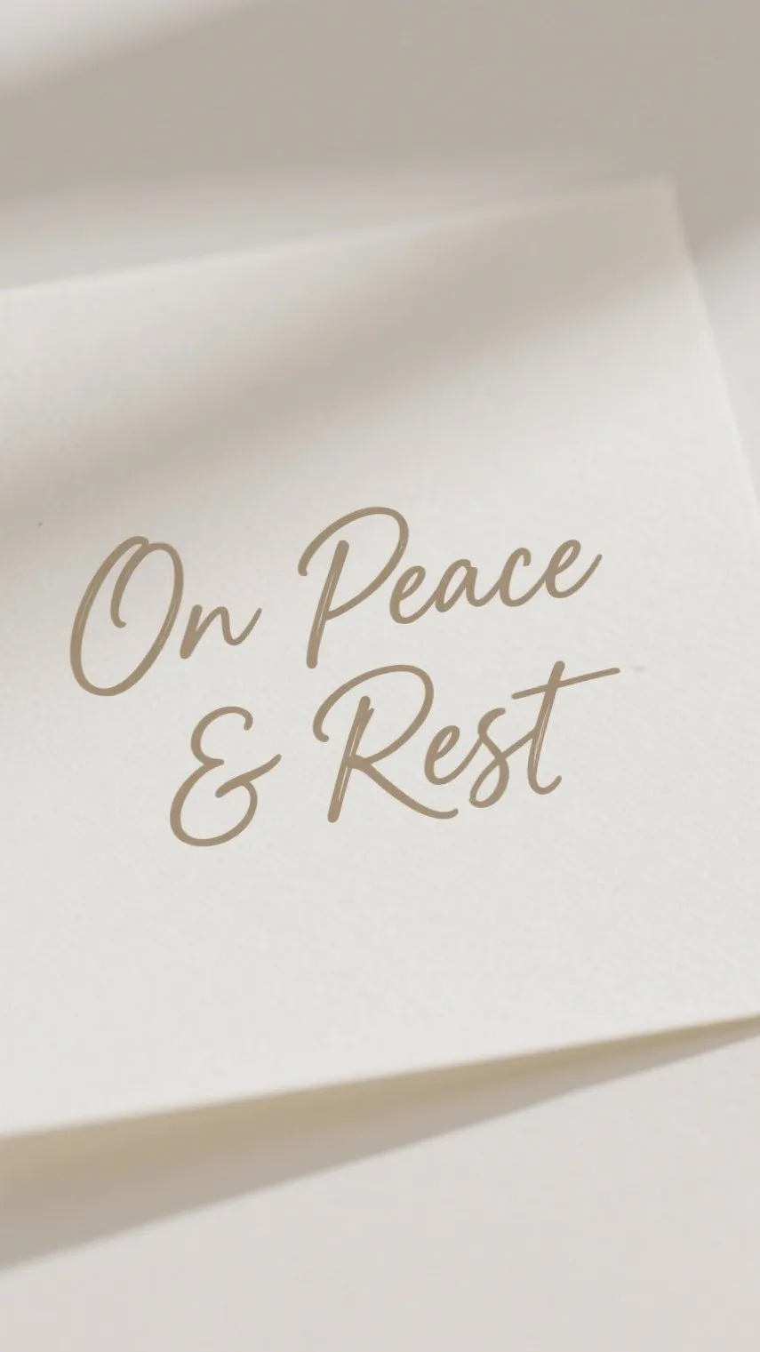 🕊 On Peace & Rest
