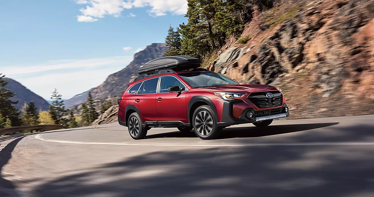 The 2024 Subaru Outback on the road 