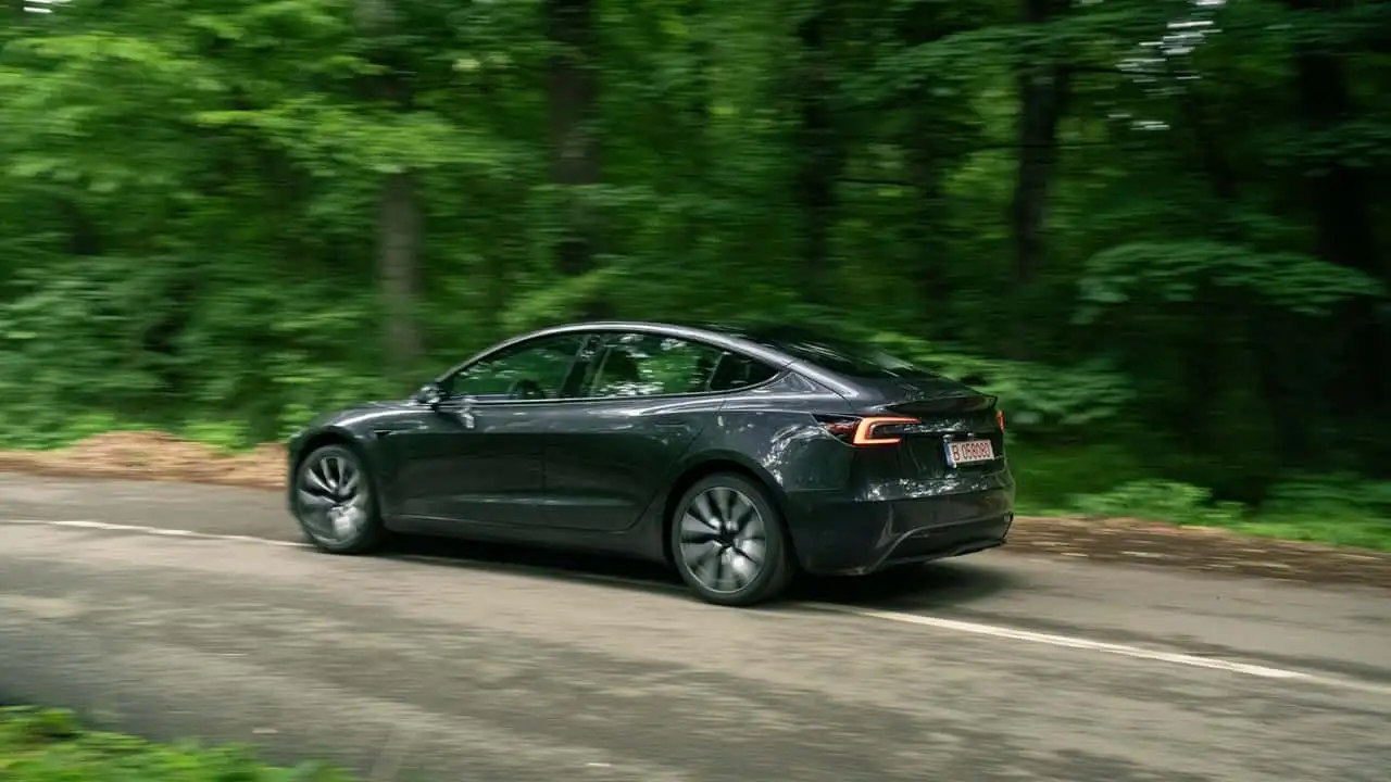 Tesla Model 3 on Twisty Road