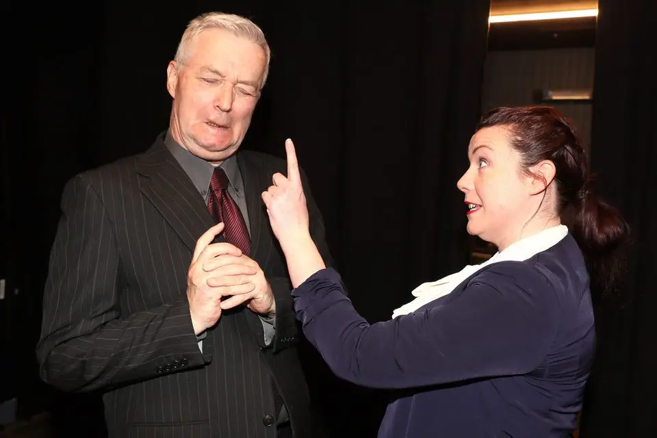 John Kelly and Emma Butler in rehearsals.