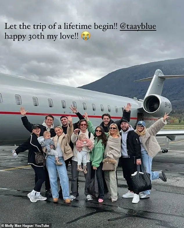 Molly-Mae flew out 12 of her friends to the French Alps for the luxury ski holiday, which was organised as a surprise for her best friend Tayla Blue’s 30th birthday