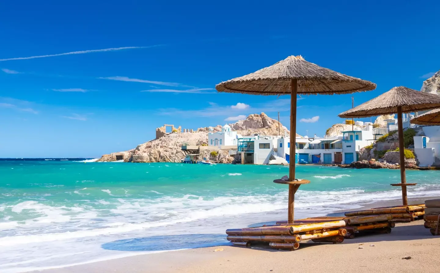 Beach and fishing village of Firapotamos on Milos island, Greece (Getty Stock Images)