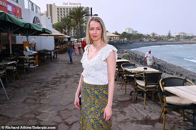 Mail reporter Beth Hale by the seafront in Playa de Las Americas, Tenerife