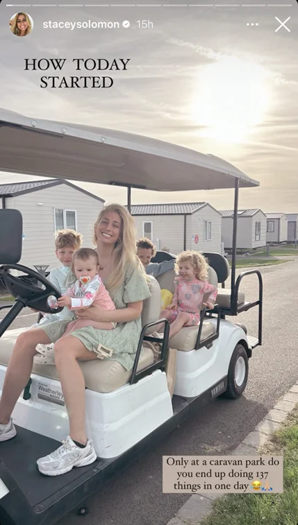 Stacey Solomon has given a glimpse into her family staycation