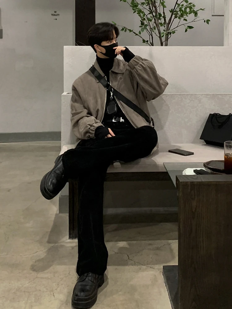 korean men's fashion: Minimalist Streetwear Outfit with Earthy Tones + Dark Accessories