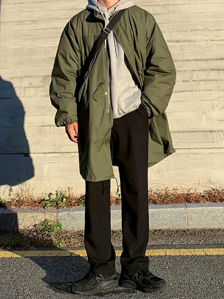 korean men's fashion: Casual Korean Streetwear Outfit with Oversized Parka + Layered Hoodie