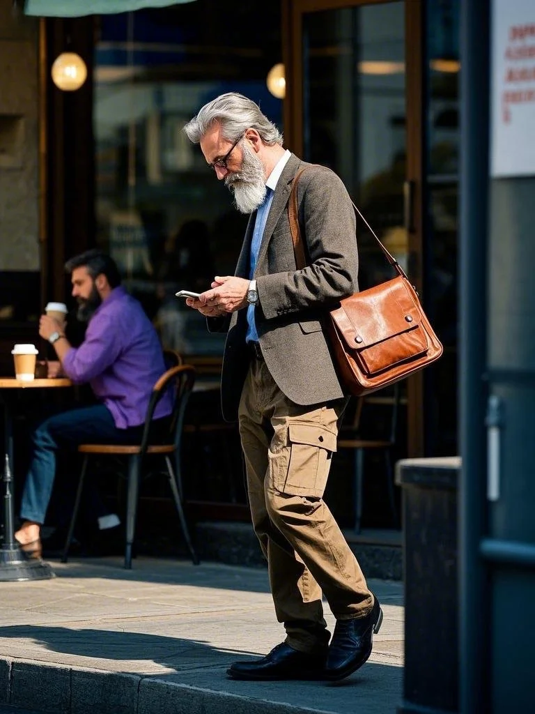 Refined Business Casual with a Vintage Touch + Cargo Pants Edge