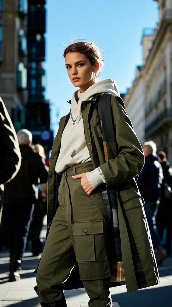 Contemporary Military Look + Matching Cargo Trousers