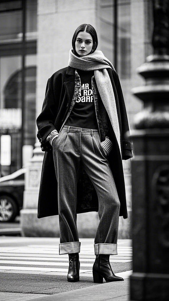 Modern Tailoring: Cuffed Trousers & Sleek Ankle Boots