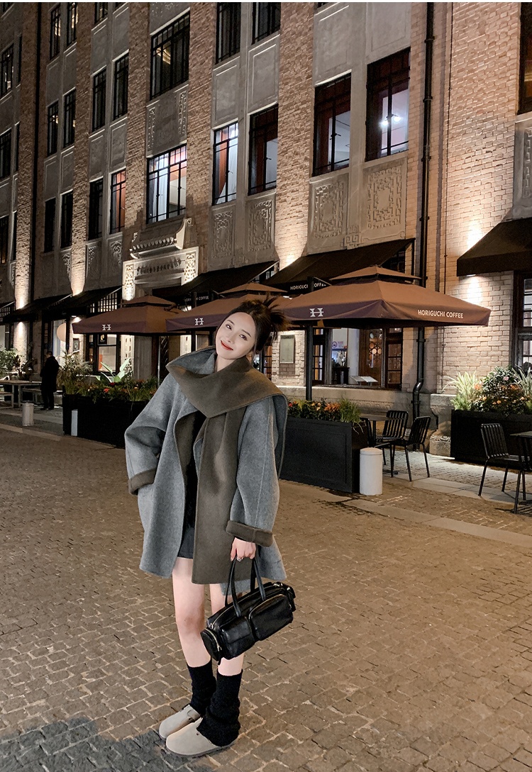 Trendy Korean Night-Out Look with Oversized Coat and Modern Accessories