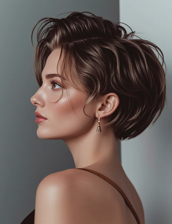 Elegant Layered Long Pixie