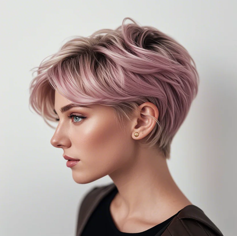 Textured Pastel Pixie Cut