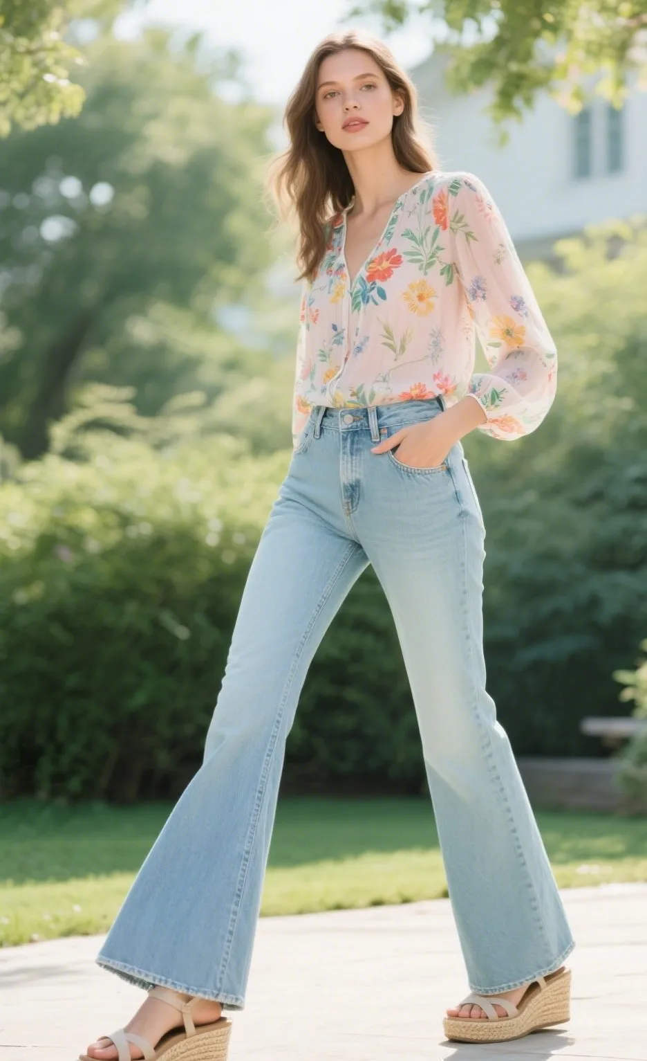 1. Pair Flare Jeans with a Flowy Blouse