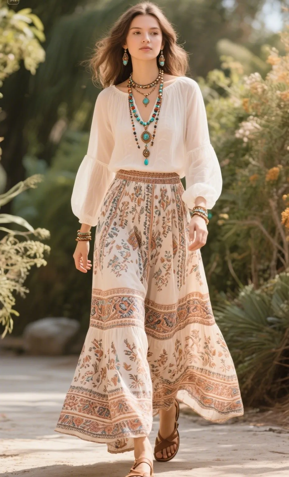 3. Go Boho with a Maxi Skirt