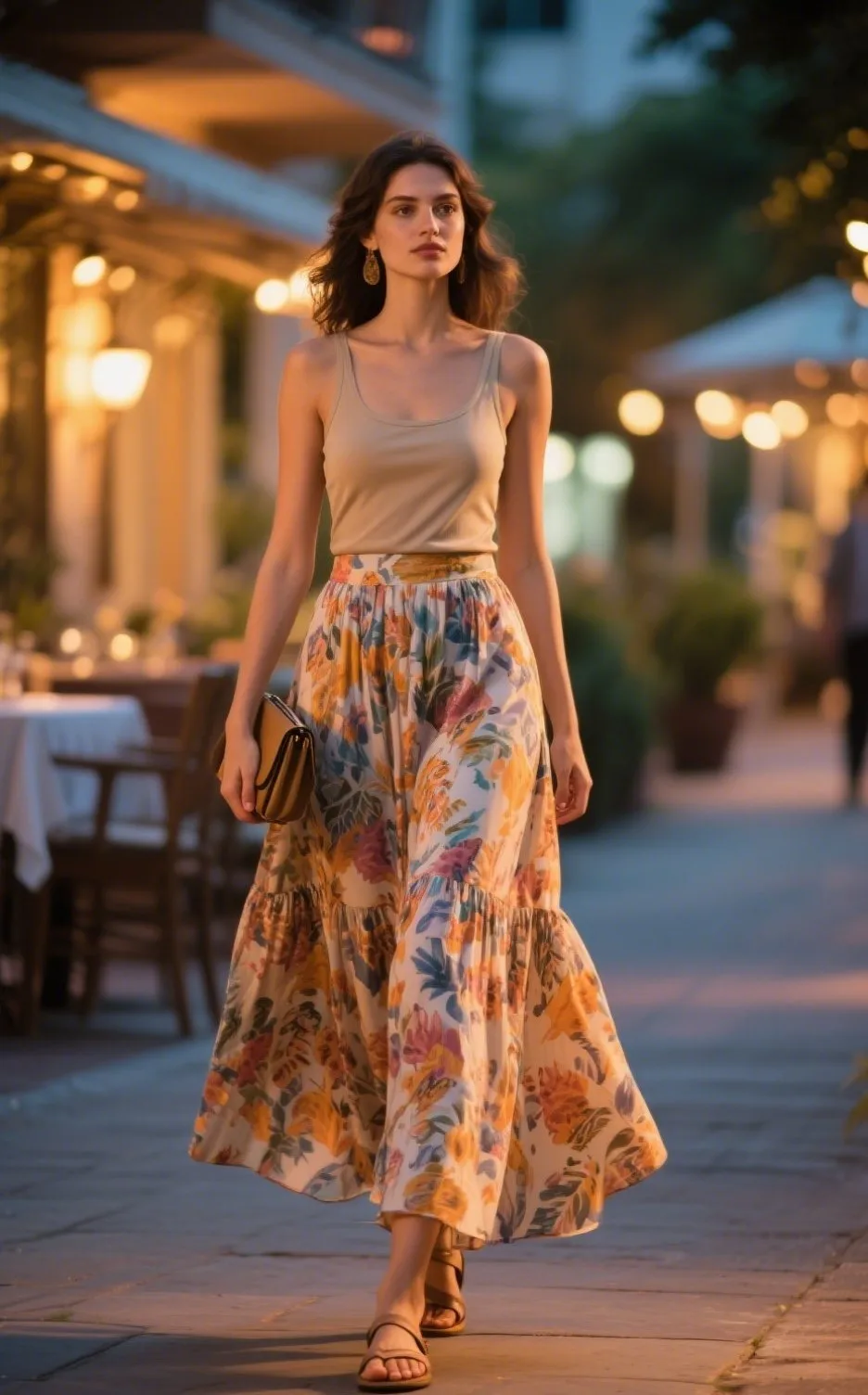 3. Maxi Skirt with a Tank Top