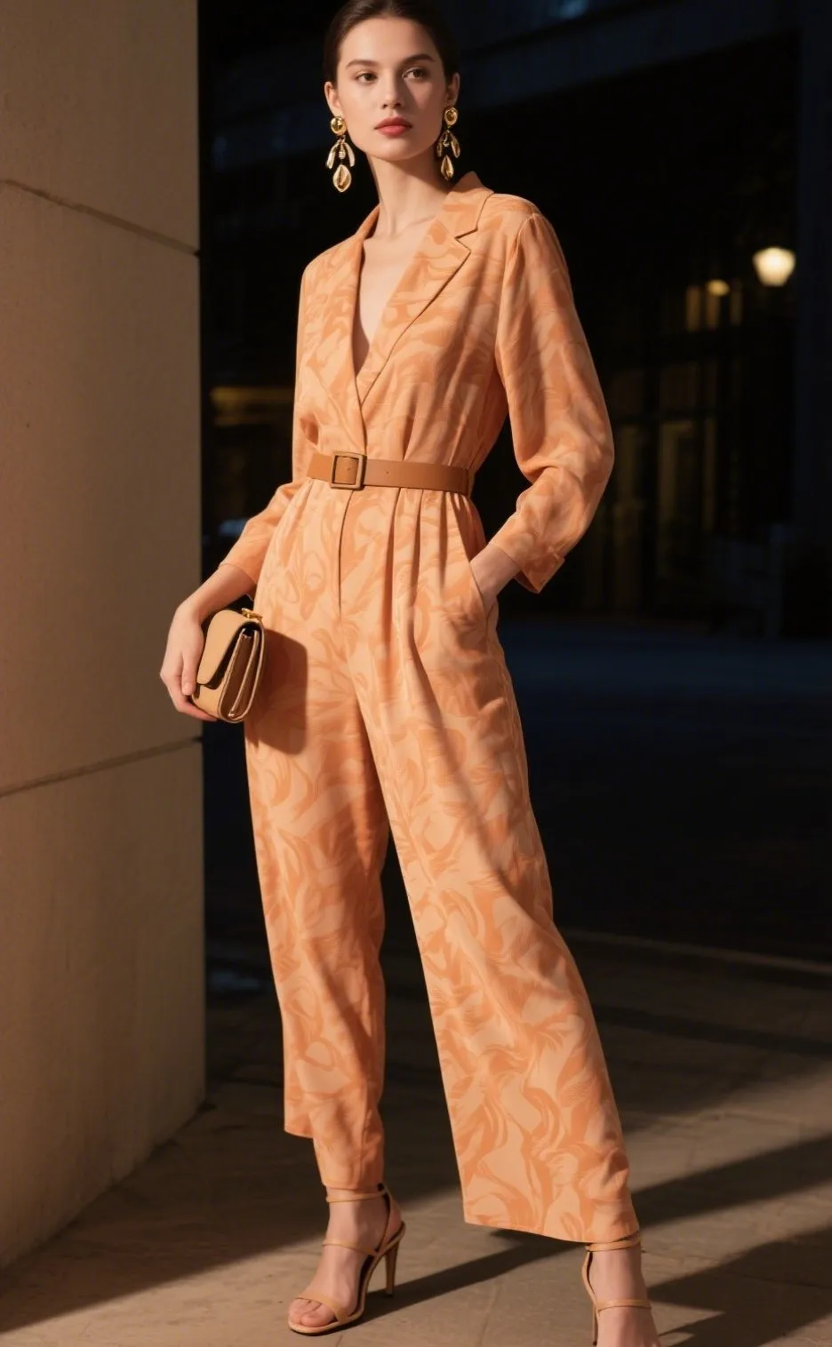 8. Jumpsuit with Statement Earrings