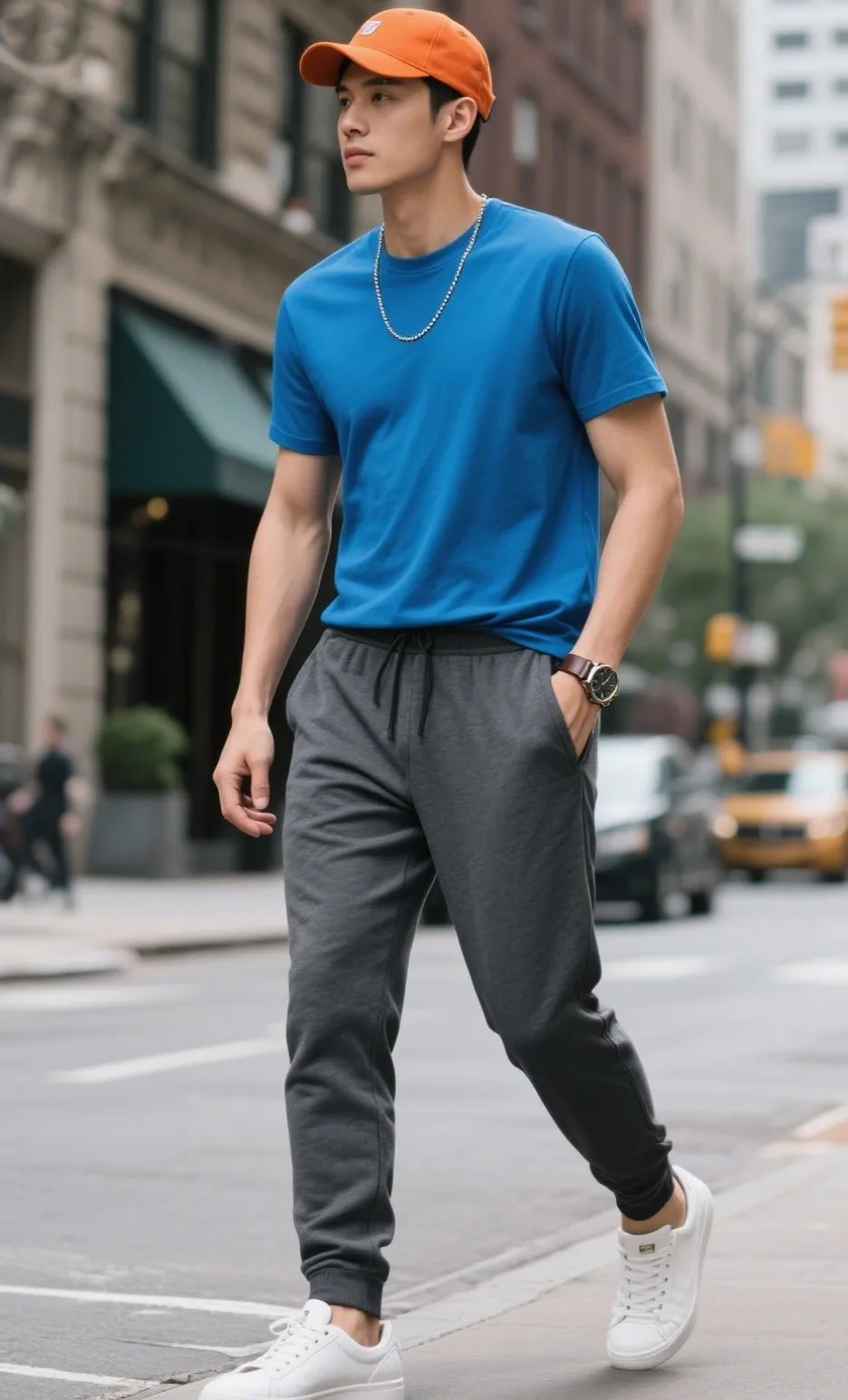2. Cotton Crew Neck Tee with Slim Fit Joggers