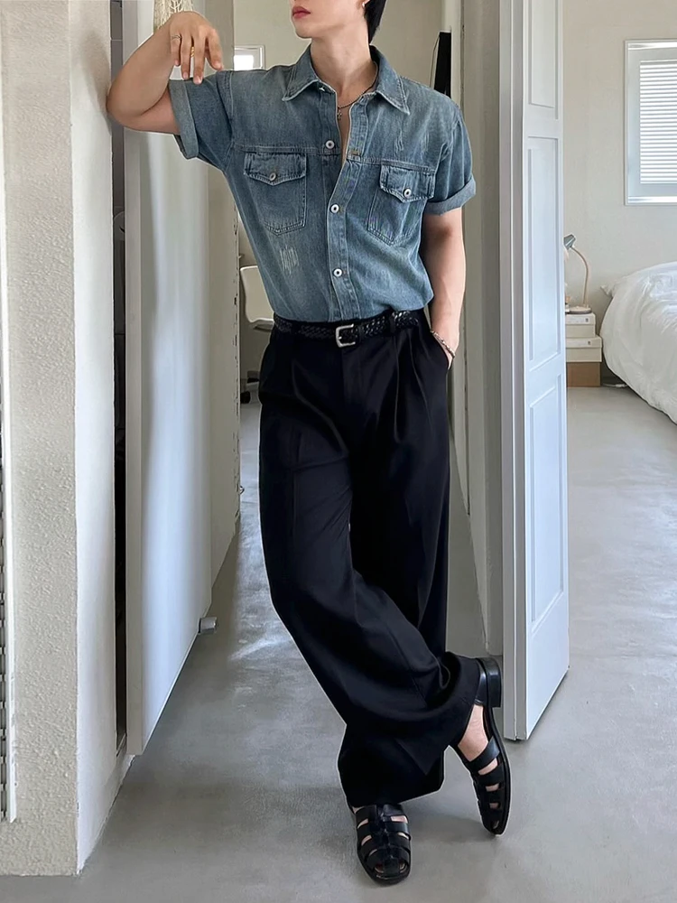10. Effortless Denim Cool with Black Trousers