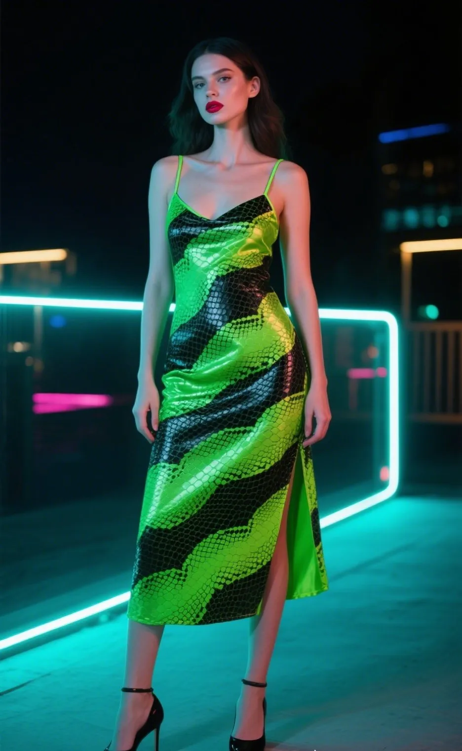 3. Neon Jungle Slip Dress