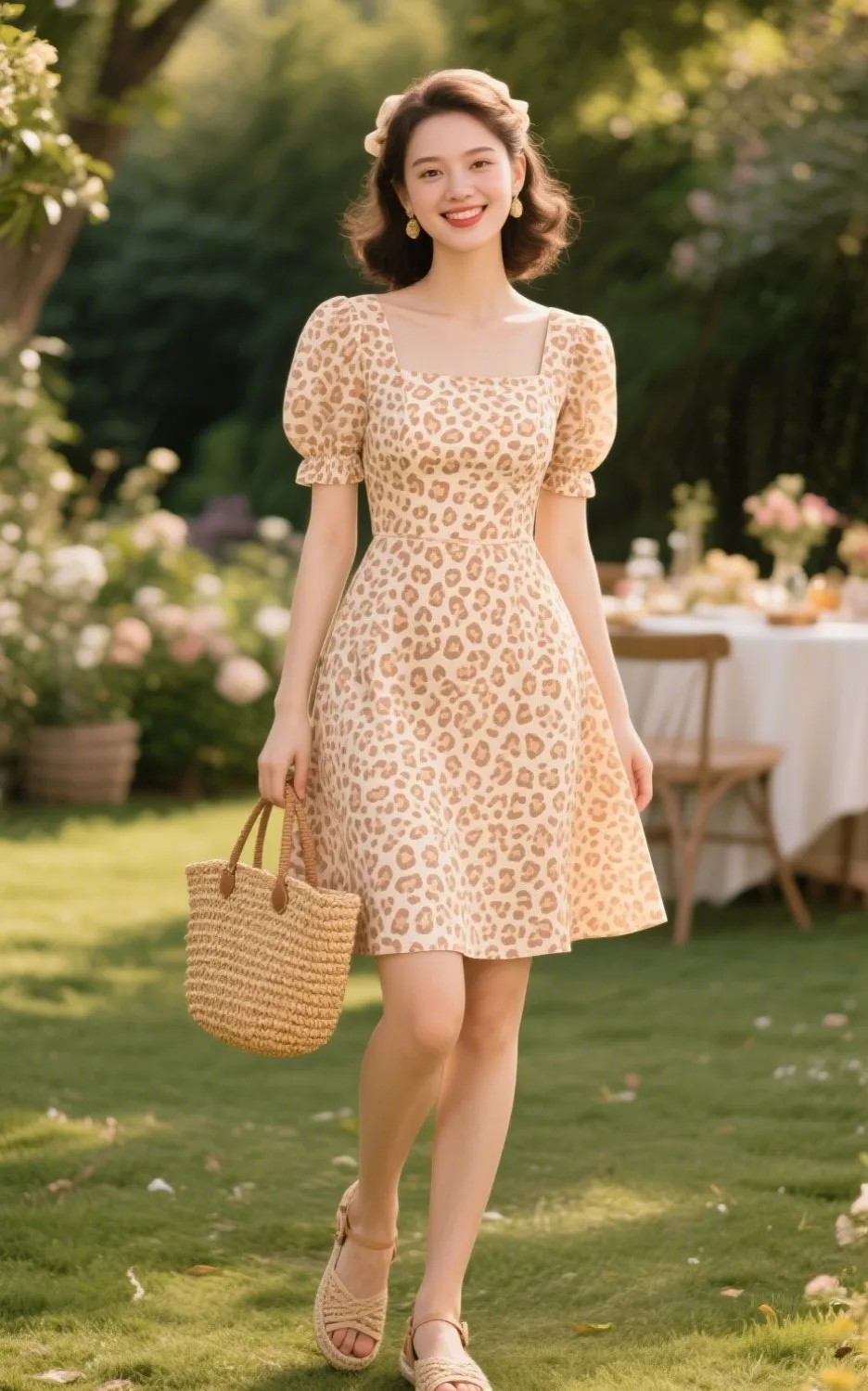 4. Cheetah Charm Puff-Sleeve Mini