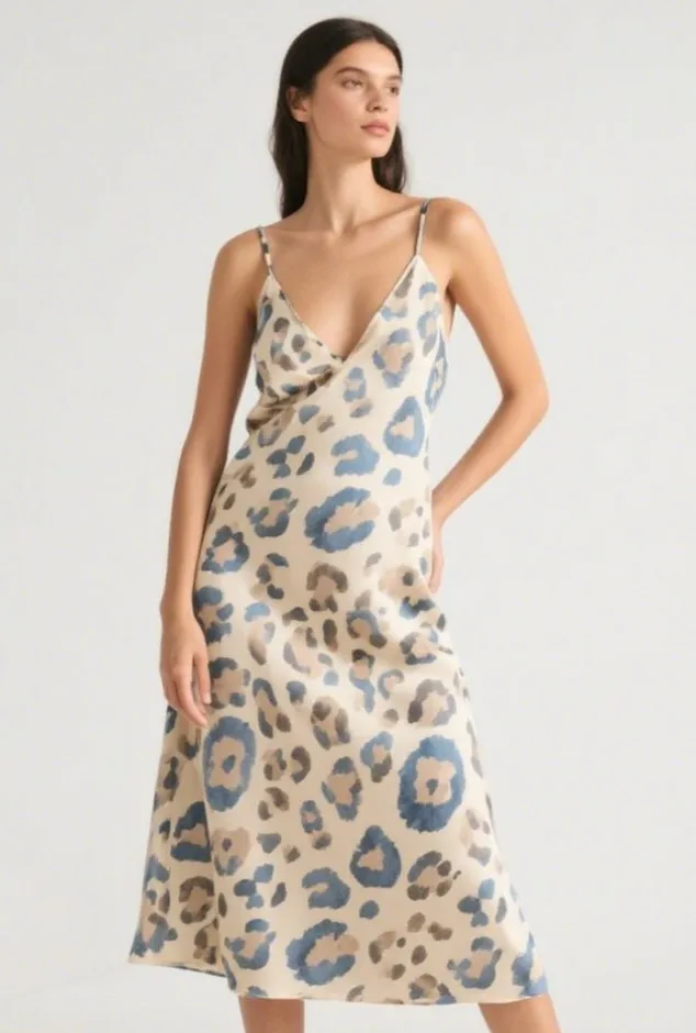 2. “Savanna Silk” Slip Midi