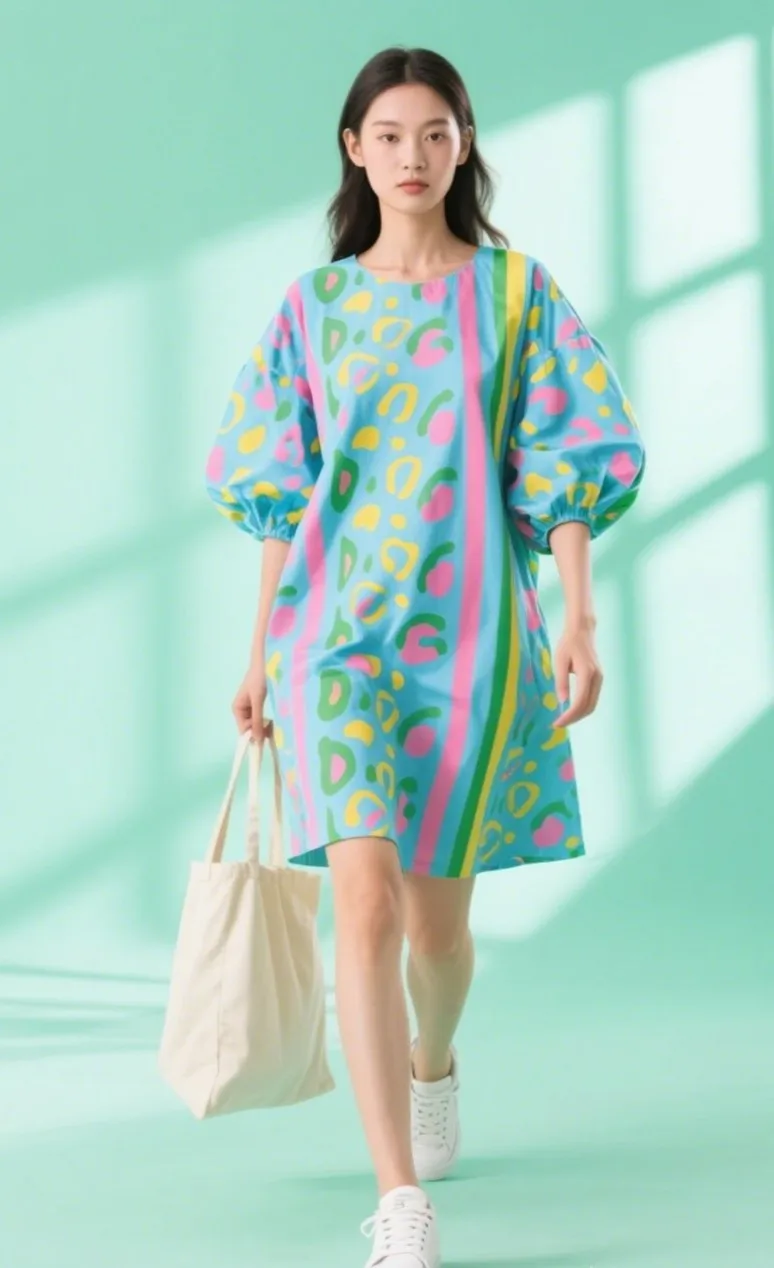6. “Bubble Cheetah” Smock Dress