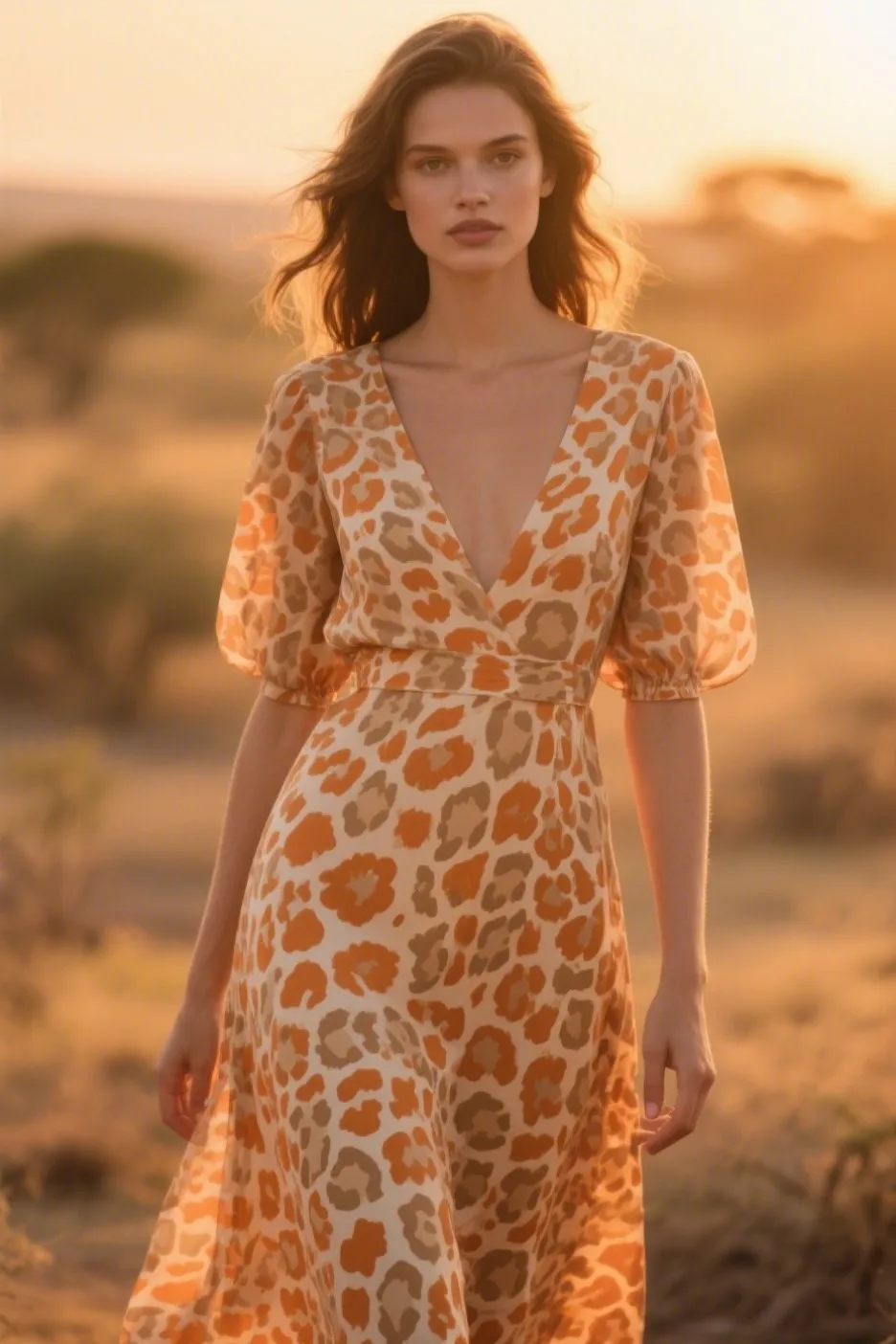 1. “Sunkissed Leopard” Midi Dress