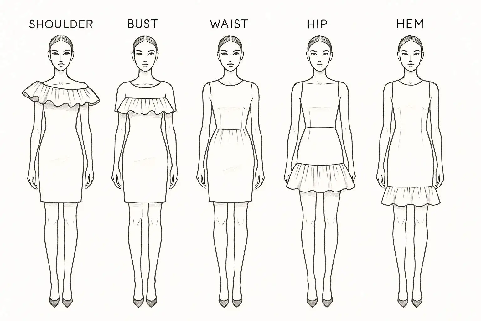 Ruffle Dresses for Different Body Types